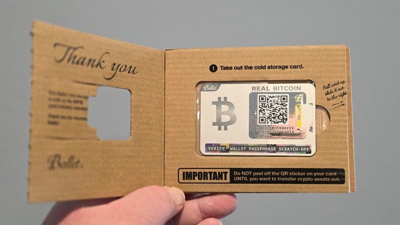 Ballet REAL stainless cold storage card inside cardboard packaging with thank-you message and step-one unboxing instructions