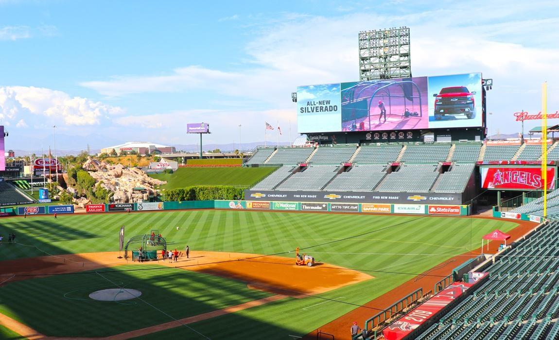 Angels Baseball Stadium with Chevrolet Silverado