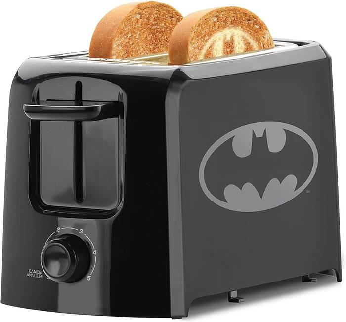 batman toaster that toasts the bat singal into the bread a perfect gift for batman fans