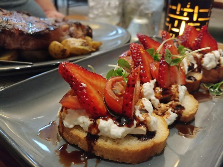 strawberries appetizer at bear springs hotel