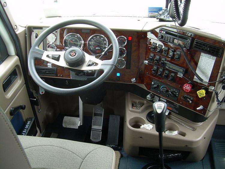 interior of semi truck cab