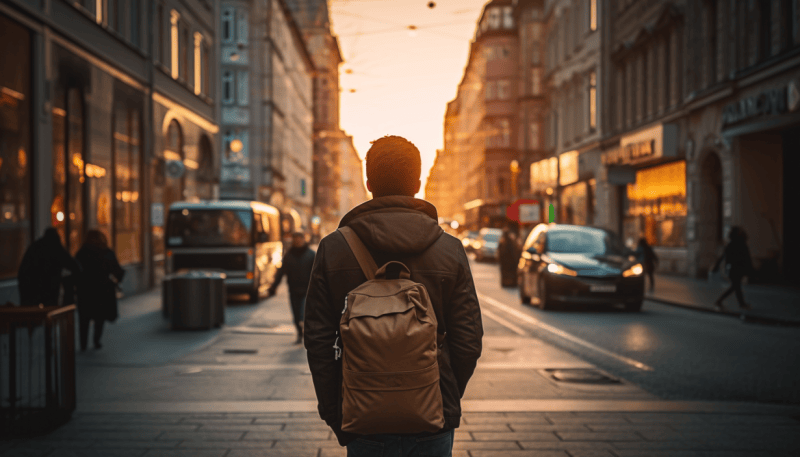 solo man traveling in europe