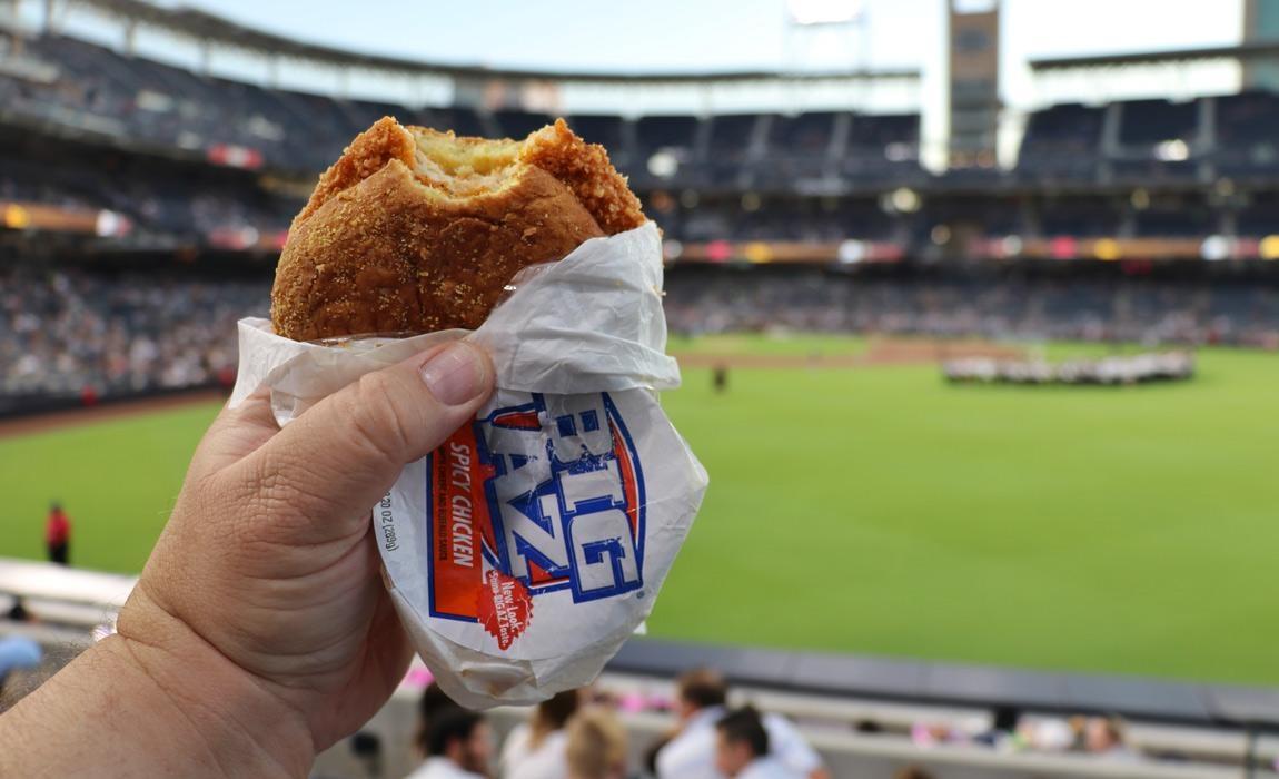 Big AZ chicken sandwich at ballpark