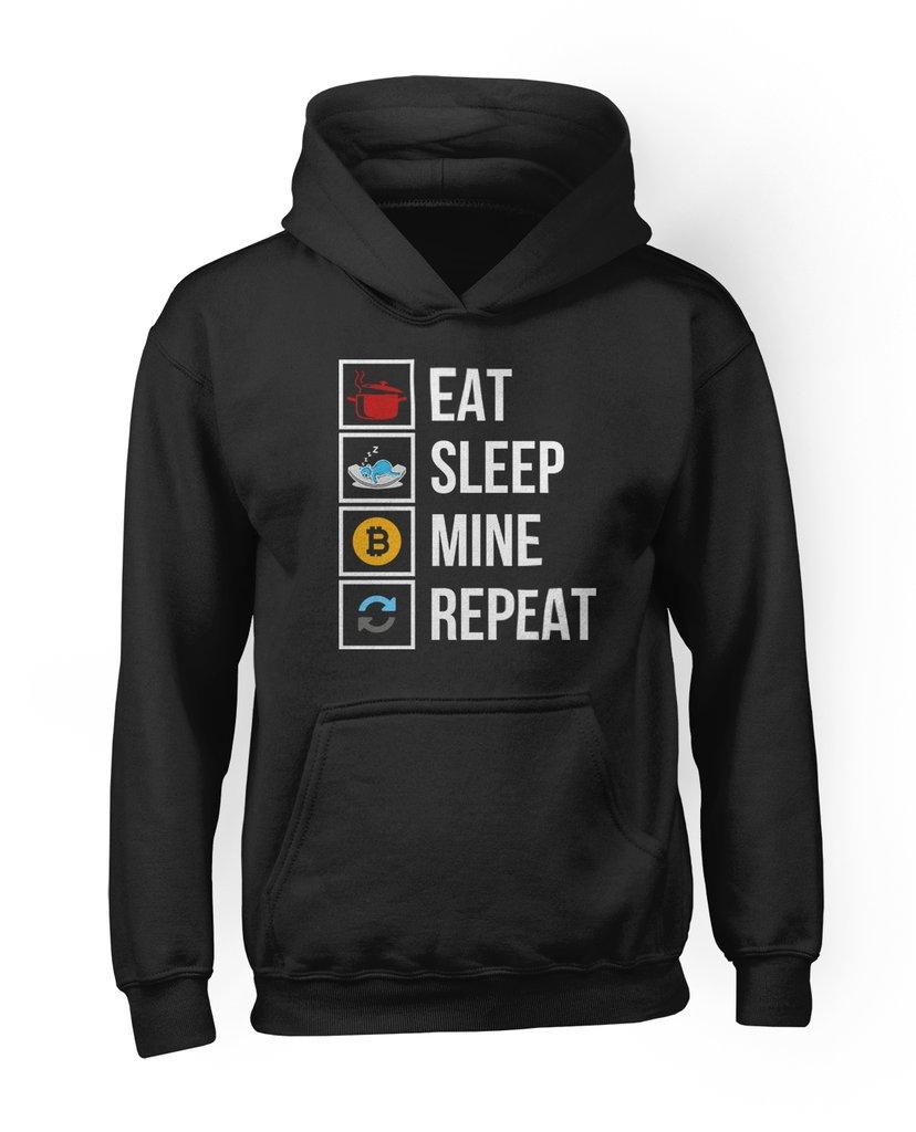 eat sleep mine repeat bitcoin hoodie sweatshirt