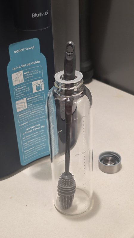bluevua ropot travel glass bottle cleaning brush