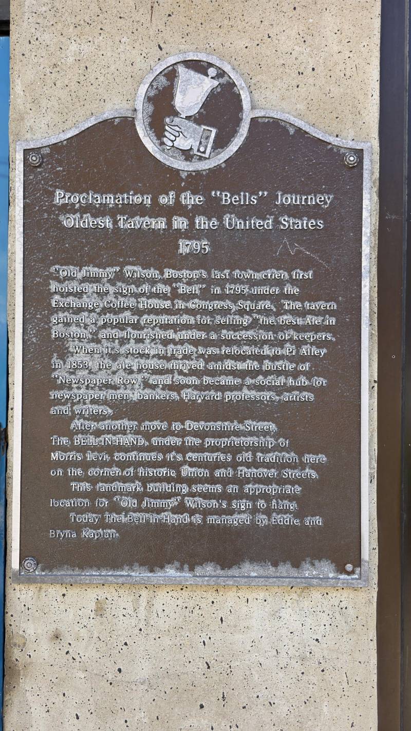 bell in hand proclamation of oldest bar in america