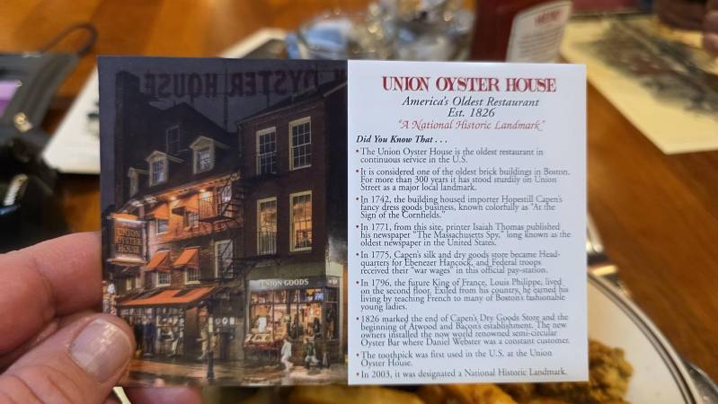 union oyster house oldest restaruant in united states