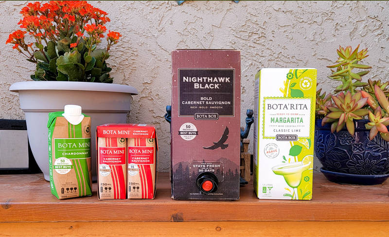 selection of bota box wines