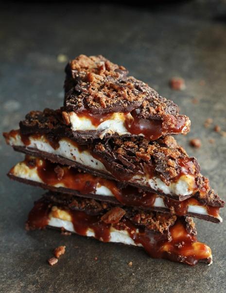 Whiskey Marshmallow and Caramel Bacon Bark from Endless Simmer