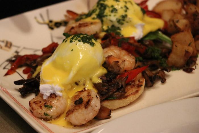 shrimp eggs benedict