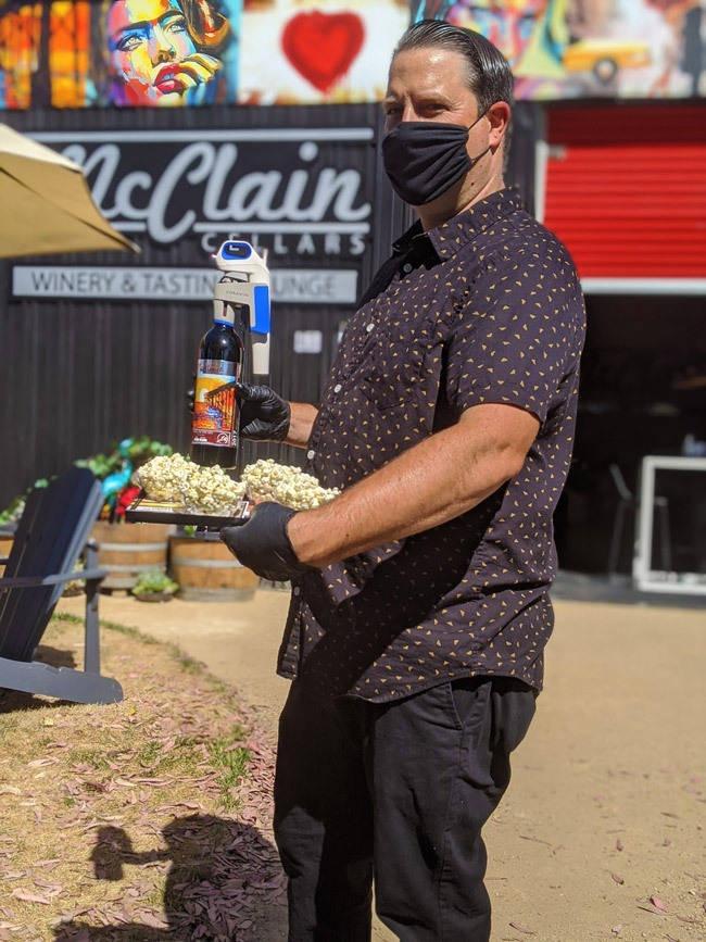 wine and popcorn tasting at mcclain cellars buellton california