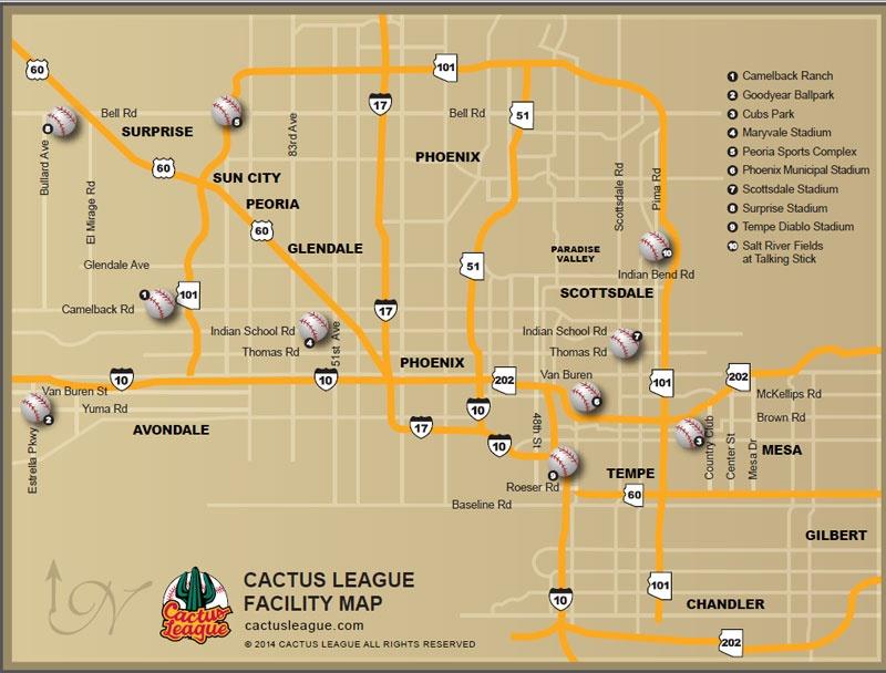Cactus League Stadiums Map @ManTripping