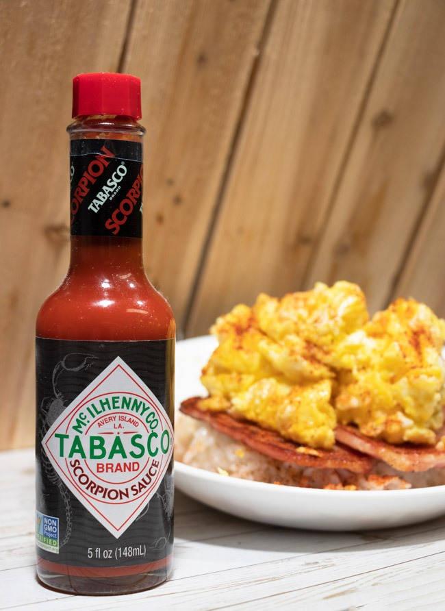 swamp eggs with tabasco scorpion sauce