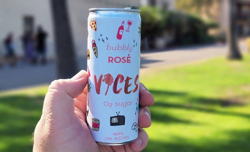 vices sparkling rose canned wine