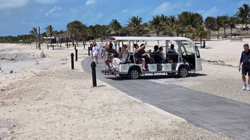 MSC Ocean Cay shuttles make island transportation easy on a guys trip