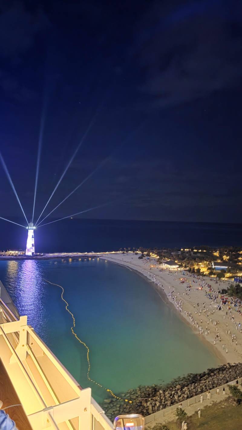 Ocean Cay at night