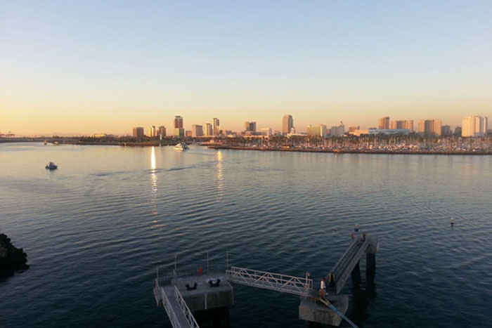 sunset view from aft balcony leaving long beach