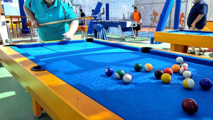 playing pool