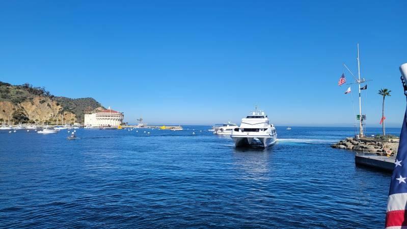 starship express coming in from long beach catalina express