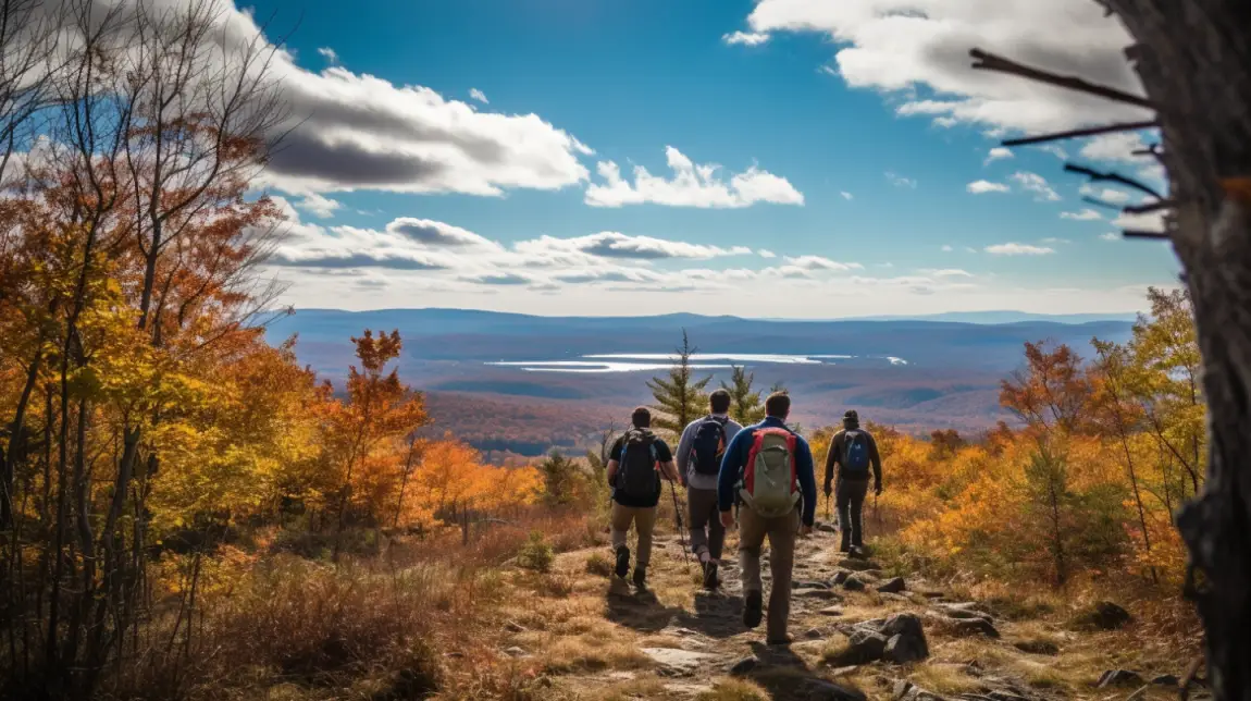 hiking through the catskills on a bachelor party