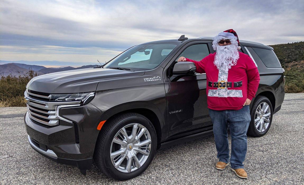Santa and the 2021 Chevy Tahoe High Country