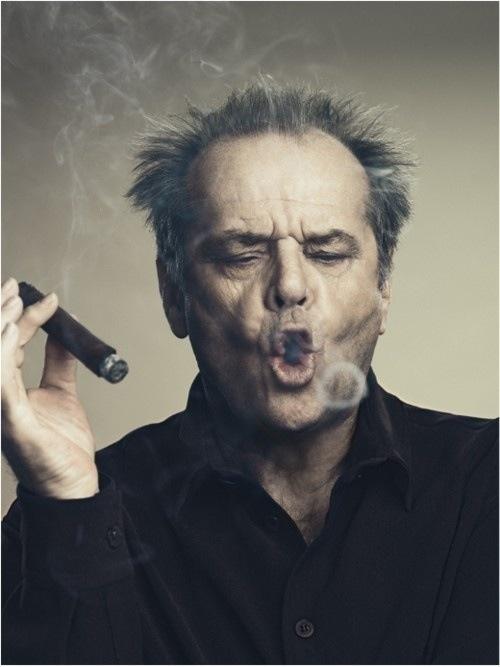 Jack Nicholson smoking a cigar