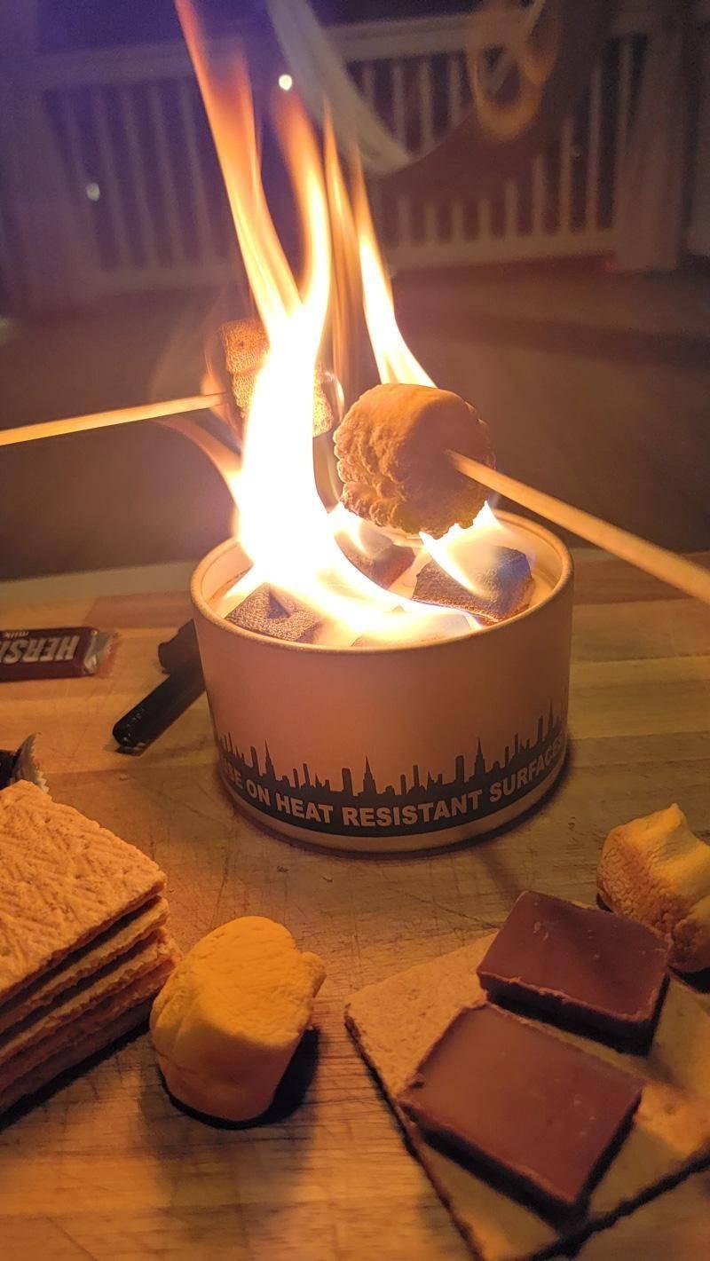 roasting marshmallows city bonfires