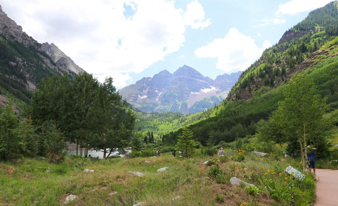 Hiking at Maroon Bells near Aspen Colorado