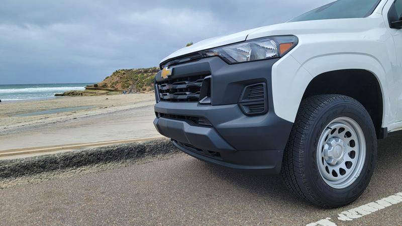 chevy colorado work truck at the beach