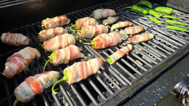cooking on a gas grill