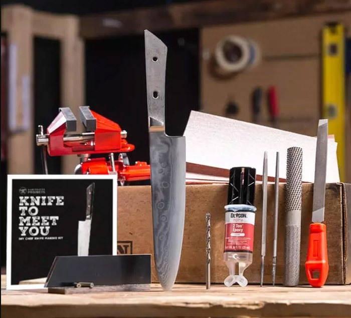 man crates chefs knife making kit