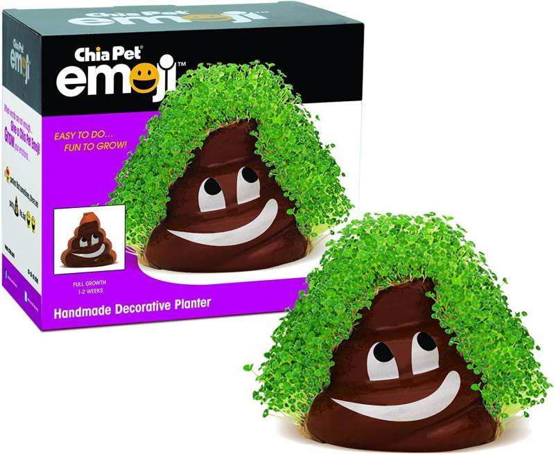 chia pet poop emoji planter