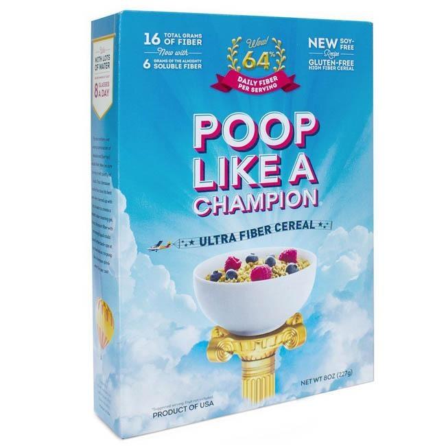 poop like a champion cereal gag gift