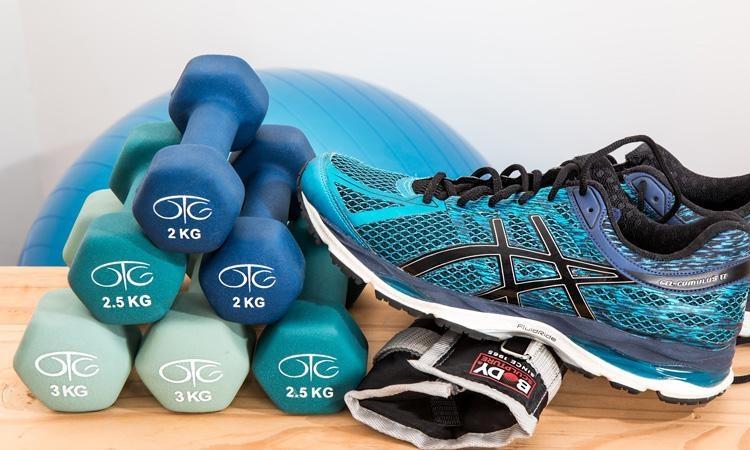 home gym accessories and shoes