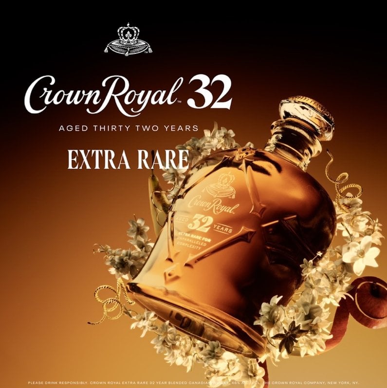 Crown Royal 32 Year Old Extra Rare Canadian Whisky bottle