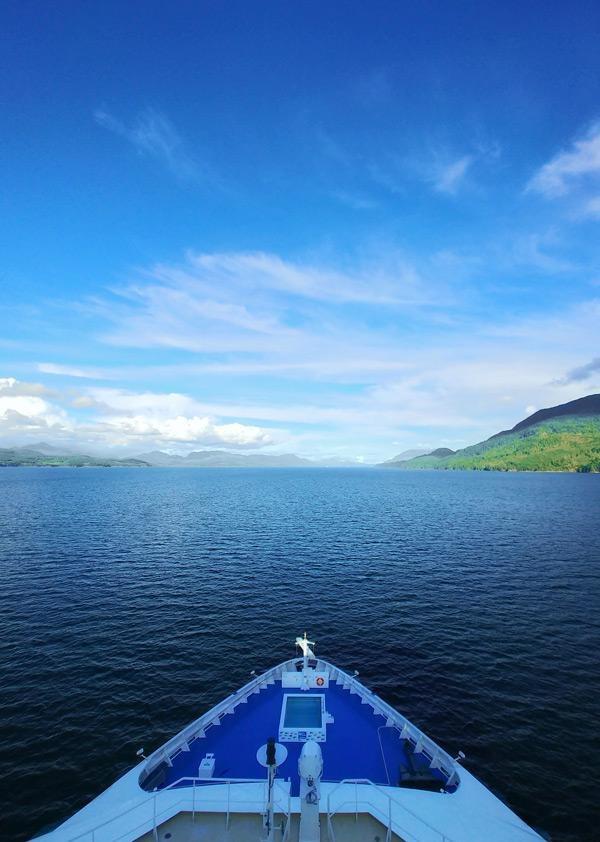 bow of norwegian jewel cruise ship in alaska