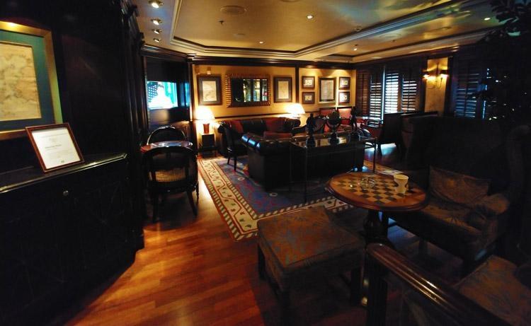 cigar and whiskey lounge on crystal symphony