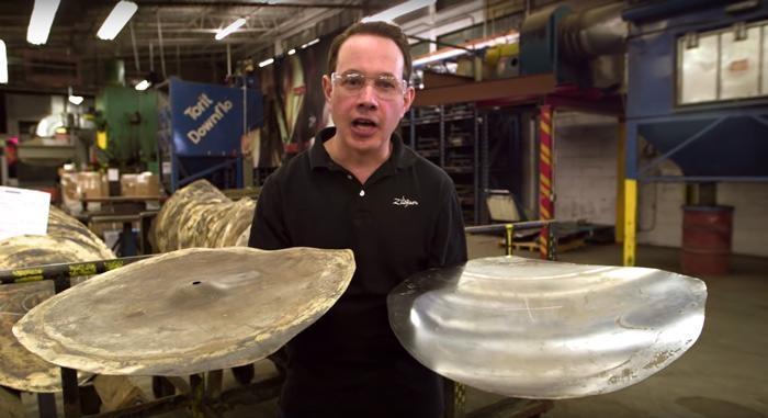 Zildjian cymbal blanks after being pressed the metal is 80% copper and 20% tin