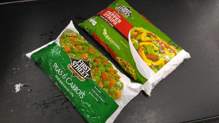 peas peppers bags