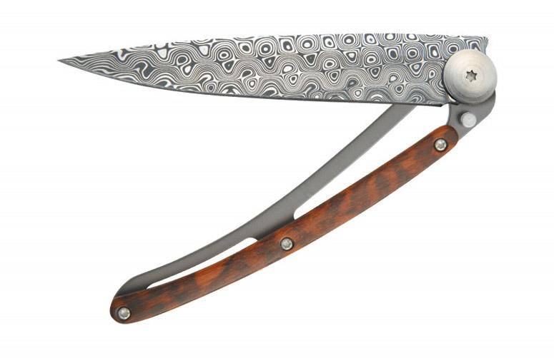 damascus steel and snakewood handle deejo knife