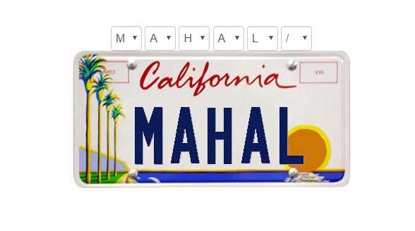 mahalo plate california
