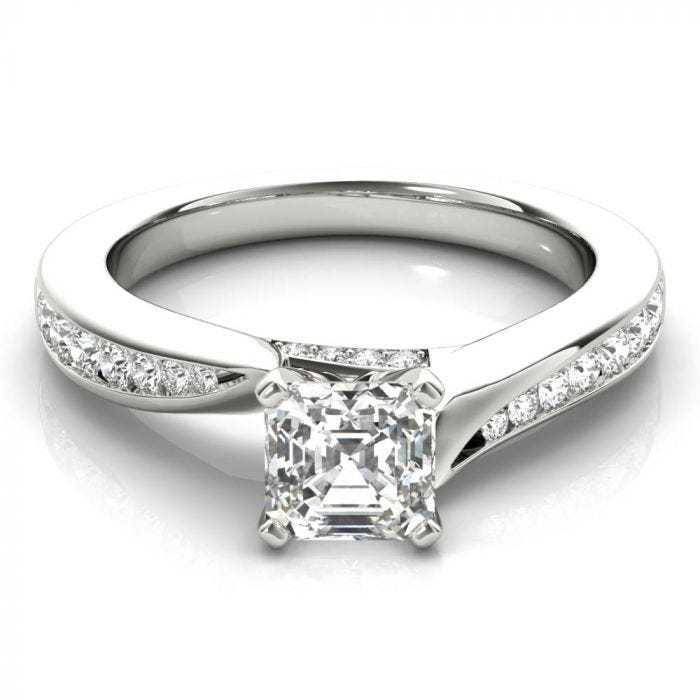 clean origin waverly ring asscher cut diamond engagement ring