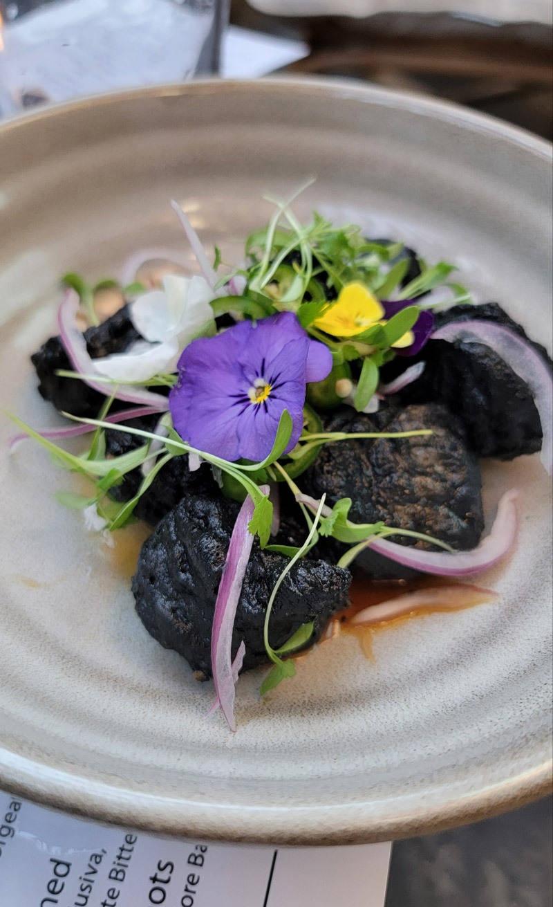 black tempura sea bass