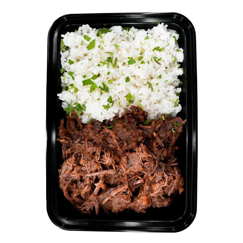 shredded mexican beef isolated container
