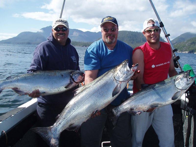37lb42lb34lb salmon caught during a zeballos fishing chart