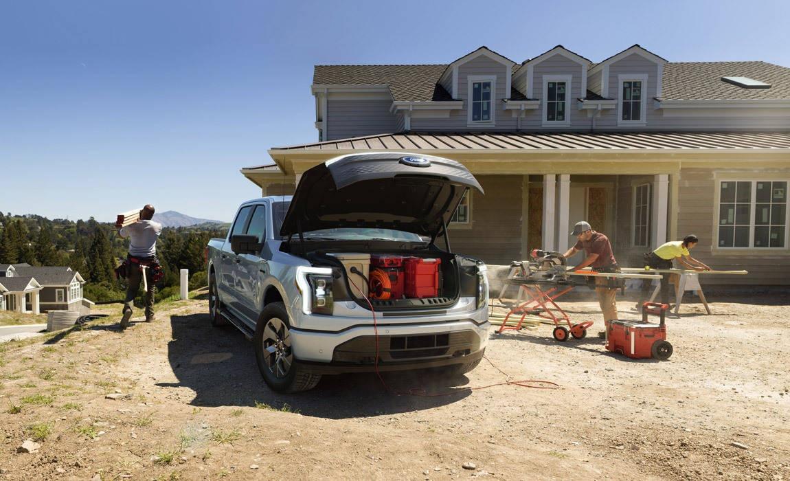 f-150 lightning at worksite