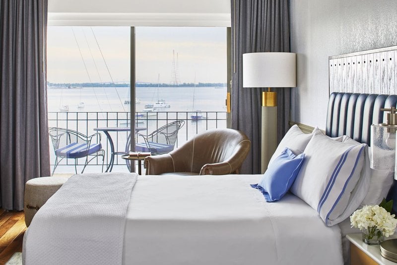 Harbor-view room with a balcony over the water at the Annapolis Waterfront Hotel (photo credit: Annapolis Waterfront Hotel)