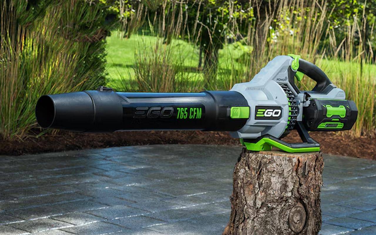 fall yard cleaning gear including electric leaf blowers