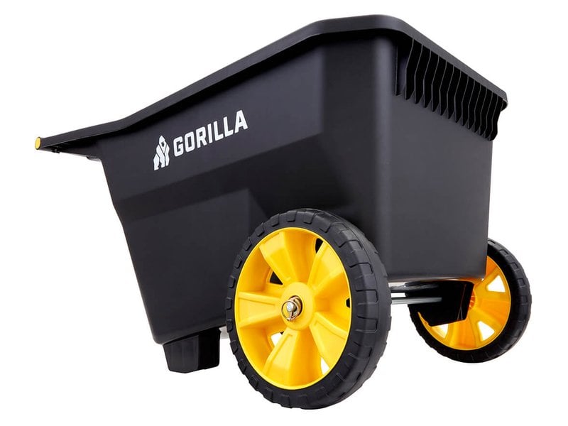 Gorilla Carts GCY-100 two-wheel poly yard cart with flat-free tires