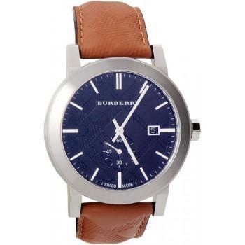 burberry mens swiss chronograph the city brown leather strap timepiece 42mm bu9905 c66